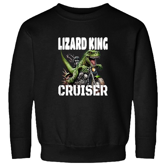 TRexs And Motorcycle Lizard King Cruiser Sweatshirts