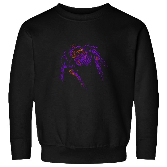 Jumping Spider Mom Spider Dad Spooder Purple Pop Art Spider Sweatshirts