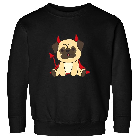 Pug Happy Halloween Devil Pug Halloween Costume Sweatshirts