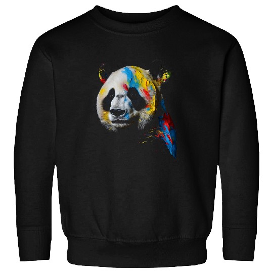 Large Panda Colourful Animal Panda Bear Zoo Art Panda Sweatshirts
