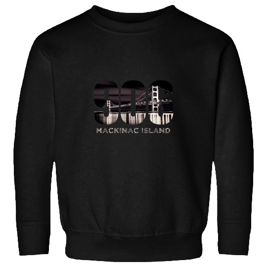 Mackinac Island Michigan Historical Bridge Area Code 906 Art Sweatshirts