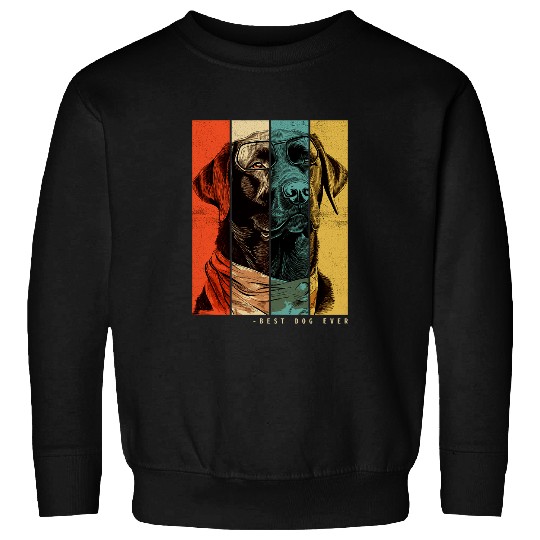 vintages Chocolate Labrador Dog Mom Dad Kids Men Women Sweatshirts