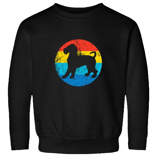 Wire Fox Terrier Dog Breed Silhouette Retro 1970s Circle Sweatshirts