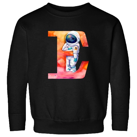 Space Astronaut Letter E Name Monogram Initial Galaxy Planet Sweatshirts