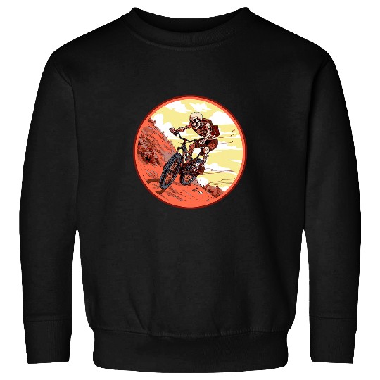 Mountain Biker Skeletons Monster Retro Horror Biking Sweatshirts