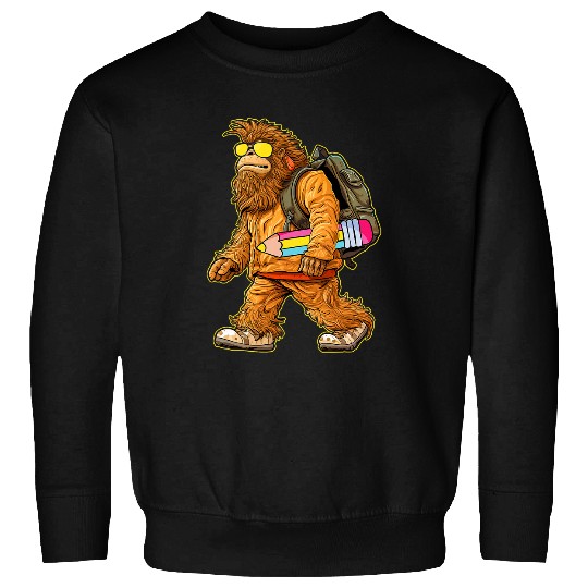 Back to School bigfoots Sasquatch Backpack Pencil Kids Boys Sweatshirts