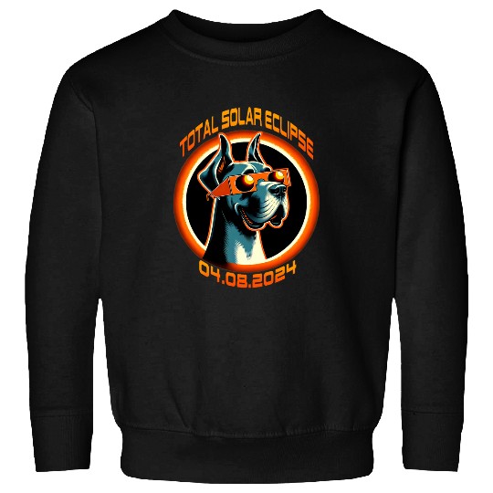 Total Solar Eclipse April 8 2024 Funny Great Dane Totality Sweatshirts