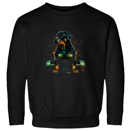 Rottweiler Weightlifting Dog Funny Fitness Gym Rottweiler Sweatshirts
