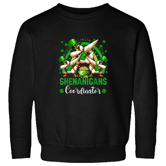 Shenanigans Coordinator Three St  Patricks Day Chickens Sweatshirts