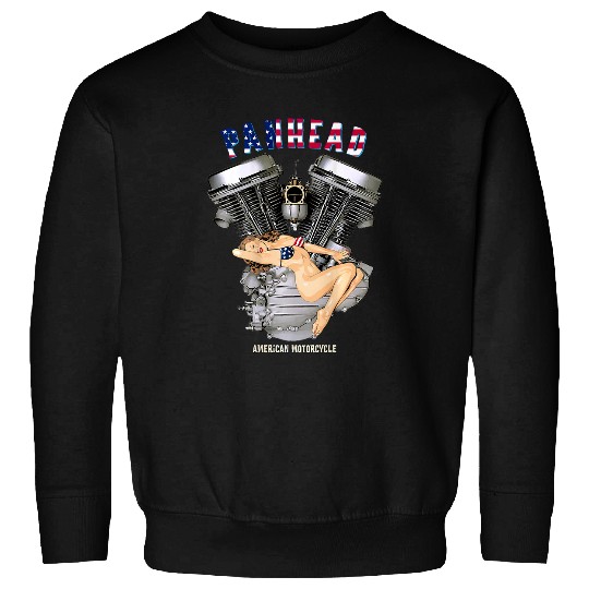 USA Panhead Motorcycle Sexy Retro Pinup Flag Biker Gear Sweatshirts