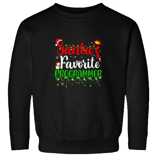 Santas Favorite Programmer Funny xmass Pyjama Christmas 2 Sweatshirts
