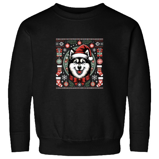 Ugly Christmas Alaskan Klee Kai Dog 1 Sweatshirts