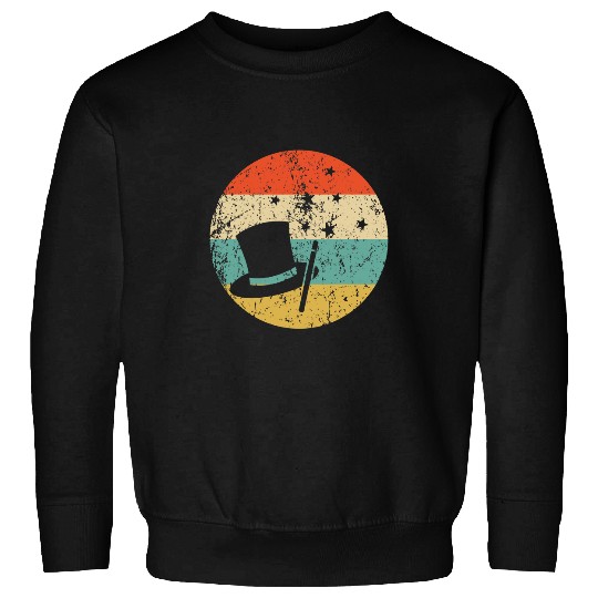 Top Hat Magic Wand Icon Retro Magician Sweatshirts