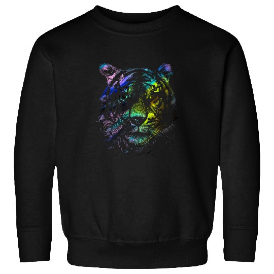 Tiger Face Abstract Art Watercolor 3 Sweatshirts