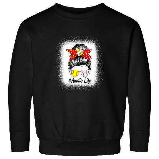 Womens Aunt Life Softball Baseball Funny Mothers Day Sweatshirts