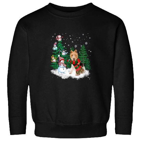 Wire Fox Terrier Dog Christmas Snowman xmass Tree Pajama Sweatshirts