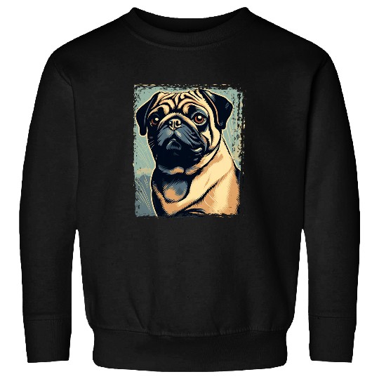 Pug Funny Pug Owner Watercolor Pug Lover Funny Sweatshirts