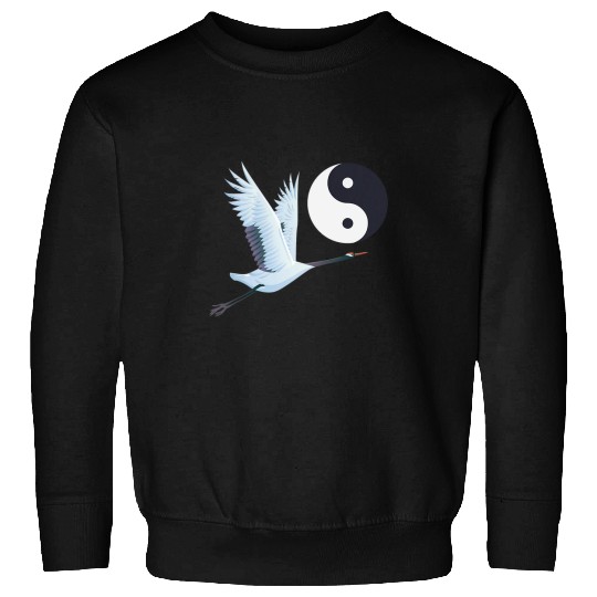Tai Chi White Crane Yin Yang Qi Gong Chinese White Bird 3 Sweatshirts