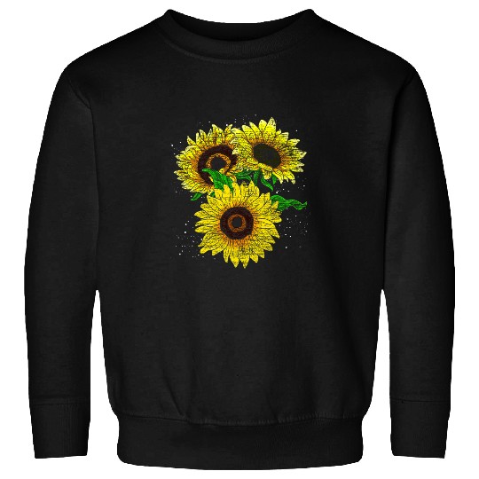 Sunshine Floral Blossom Yellow Flower Florist Sunflower Sweatshirts