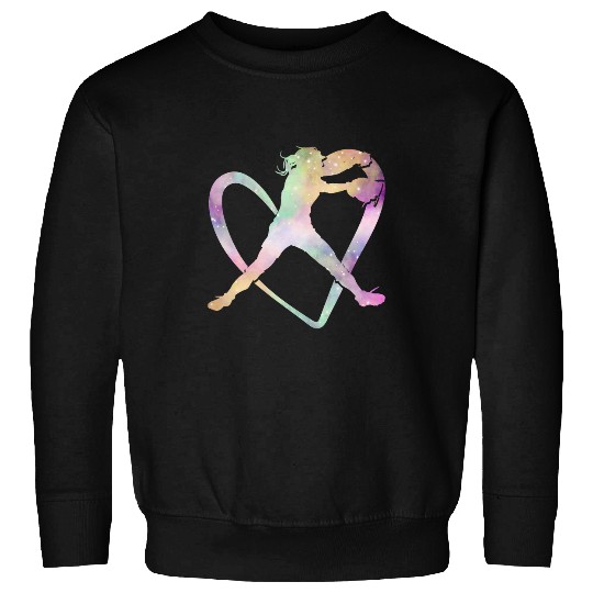 Soft Rainbow Softball Gifts For Teen Girls Pitcher Patterned Sweatshirts