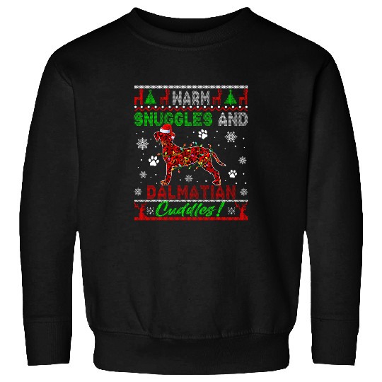 Warm Snuggles And Dalmatian Cuddles xmass Santa Dog Lover Sweatshirts