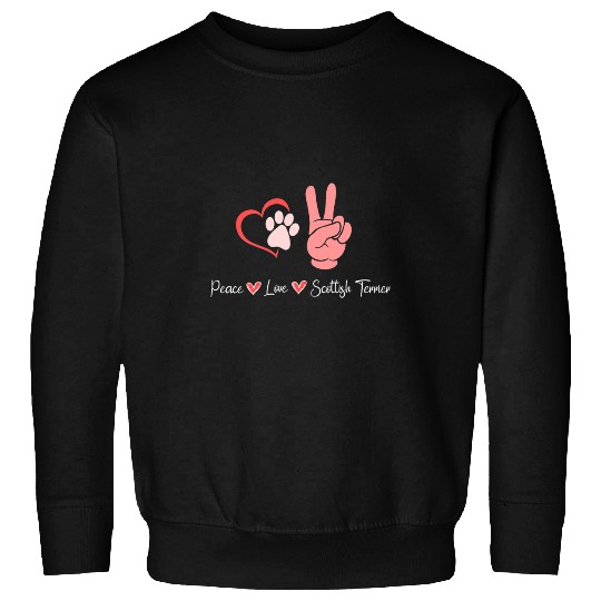 Dog Scottish Terrier Peace Love Scottish Terrier 2 Sweatshirts