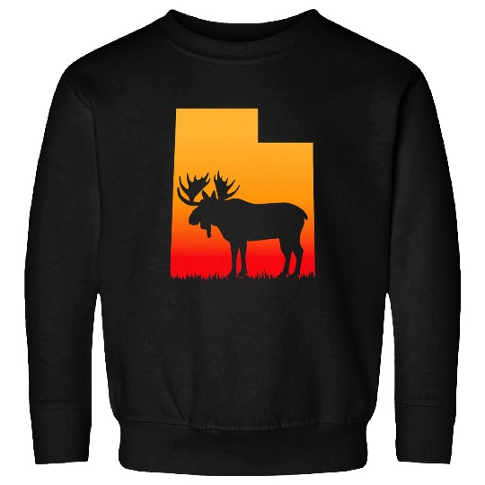 Moose or shed antler Hunting Utah Map art Hunter Sweatshirts