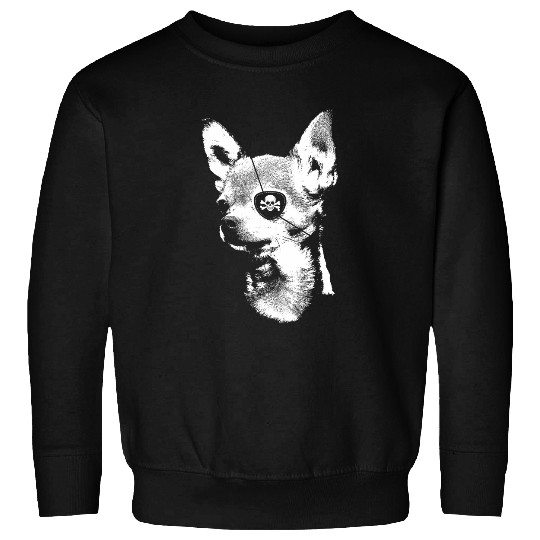 Pirate TEACUP CHIHUAHUA   With Eye Patch Skull Funny Sweatshirts