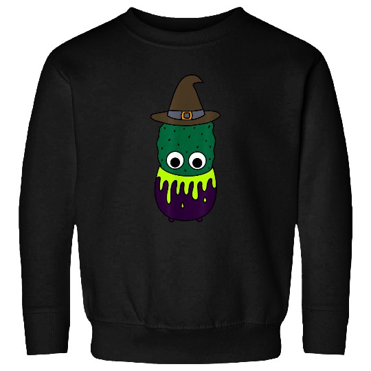 Witchy Cactus In Cauldron Pot Sweatshirts