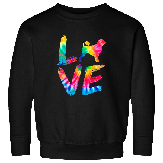 Portuguese Water Dog Tie Dye Love Dog Mom Dad Sweatshirts