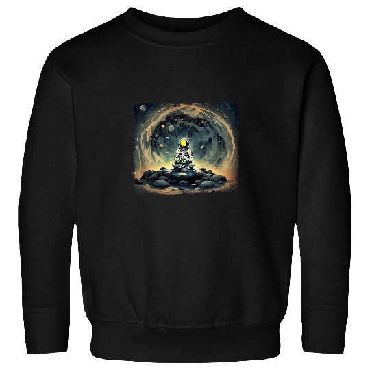 Meditating Astronaut Galaxy Spaceman Astronomer Cosmos Sweatshirts