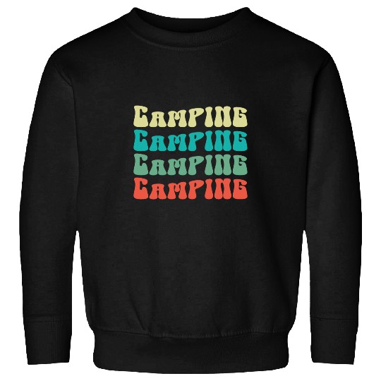 Womens Womens vintages 70s Colorful Camping Wave Themed Graphic Sweatshirts