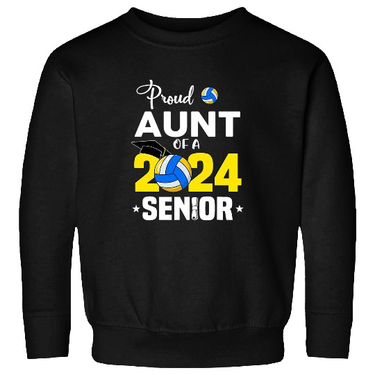 Proud Aunt of a volleyball Senior 2024 Aunt graduation gifts 1 Sweatshirts