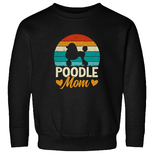 Retro Sunset Poodle Mom Pet Dog Poodle Dog Breed Pet Paw Sweatshirts