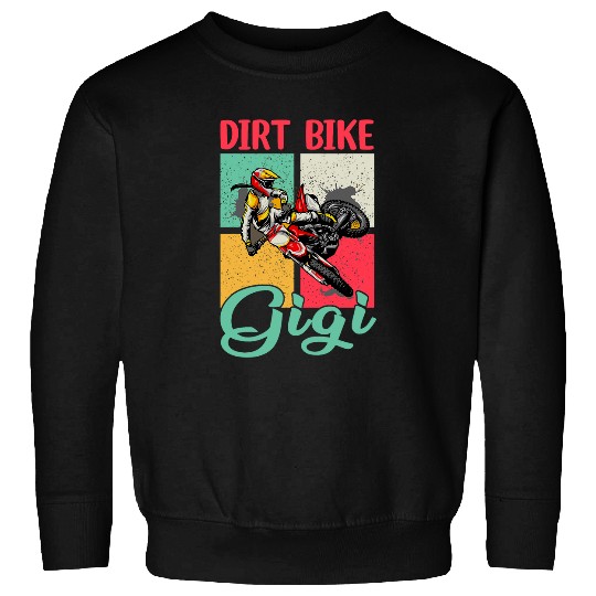 vintages Retro Dirt Bike Gigi Woman Riding Dirt Bike Biker Sweatshirts