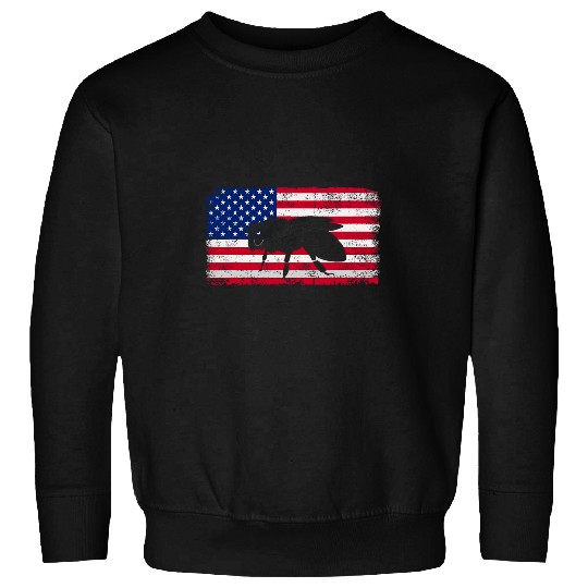 vintages USA American Flag Bee Beekeeping 4th of July Sweatshirts