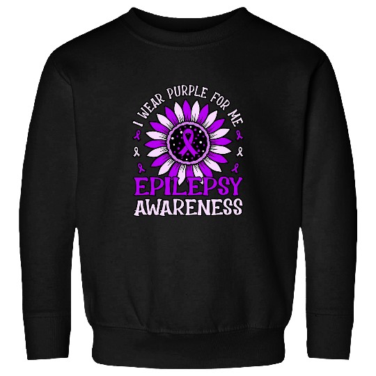 Wear Purple For Me Epilepsy Awareness Month Support Graphic Sweatshirts