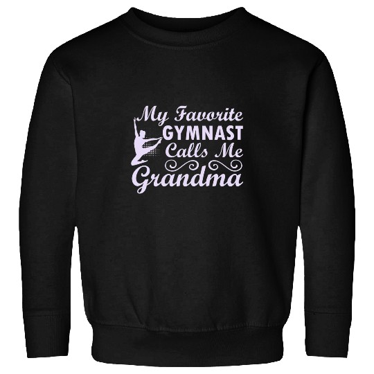 Womens My Favorite Gymnast Calls Me Grandma Gymnastic Dog Lover Sweatshirts