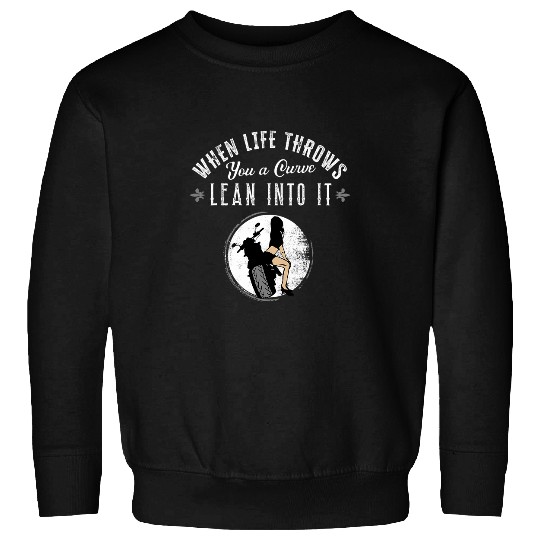 When Life Throws You A Curve Retro vintages Motorcycle Biker Sweatshirts
