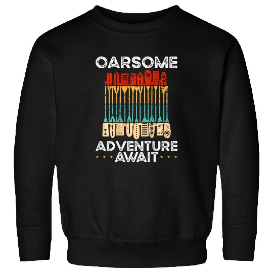 Oarsome Adventures Await Backprint Canoe Sweatshirts