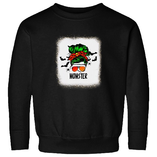 Momster Life Boy Girl Party Scary Horror Leopard Bleached 3 Sweatshirts