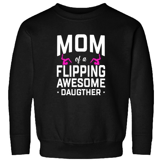 Womens Mom Of A Flipping Awesome Daughter Gymnastics Gymnast Sweatshirts