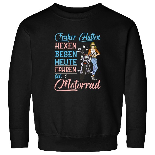Womens Motorcycle Saying For Women Early Hatten Witch Broom Biker 22 Sweatshirts
