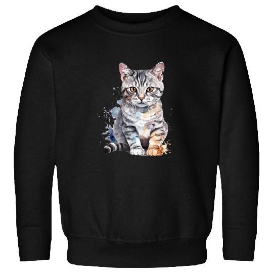 Meow American Shorthair Art for Cat Lovers Sweatshirts