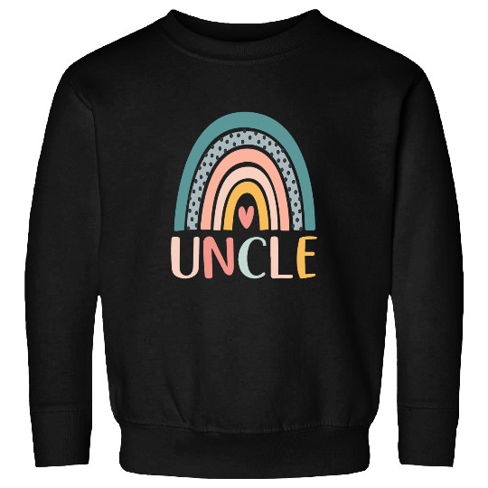 Mens Boho Rainbow Border Retro Art Summer Boho Style Lovers Uncle Sweatshirts