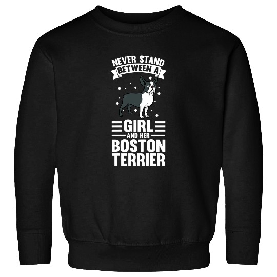 Womens A Girl and her Boston Terrier Border Collie Sweatshirts