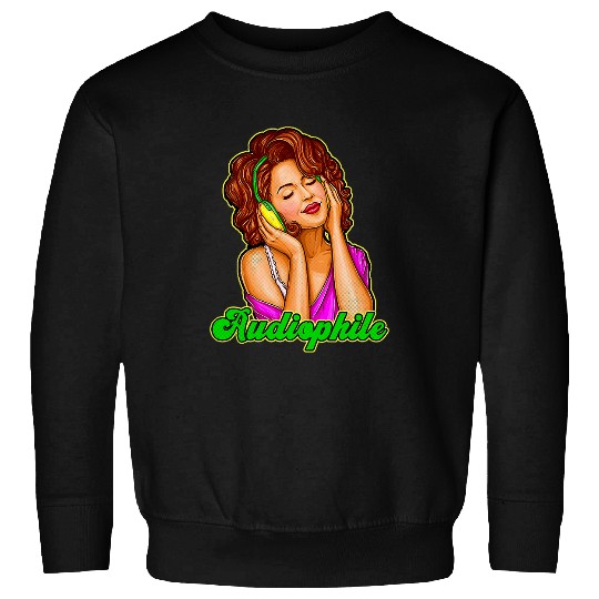 Retro Pop Art Audiophile Headphone HiFi Enthusiast Music Fan Sweatshirts