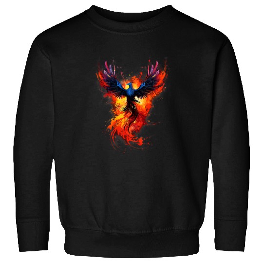 Watercolor Flying Phoenix Bird Art Sweatshirts