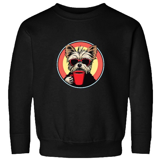 Yorkshire Terrier Coffee Funny Dog Beverage Sweatshirts