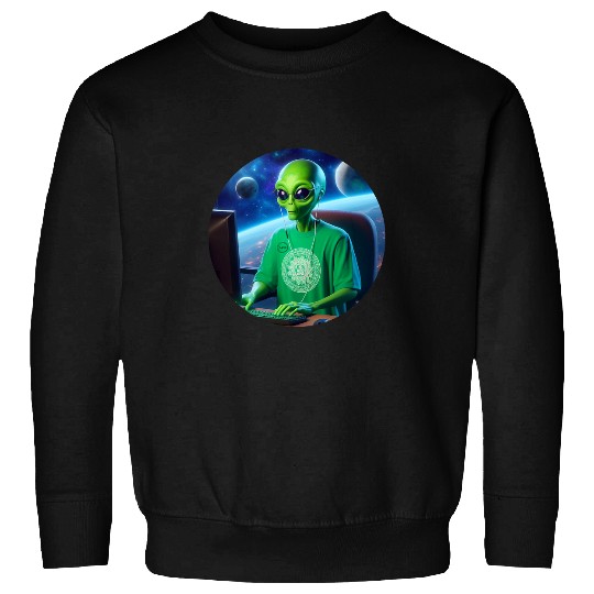 Alien programmer Elite Coder Software Engineering Guru Sweatshirts